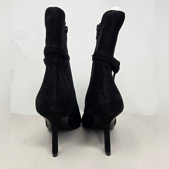 Steve Madden Womens Layan Black Suede Ankle Boots Sz 9.5M Pointed Toe Buckle - Picture 4 of 11